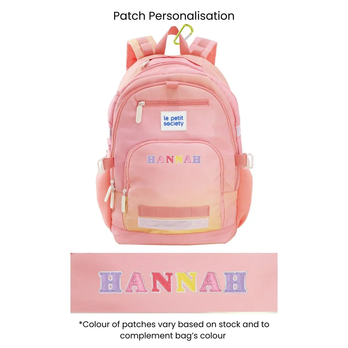 LPS Double Pocket Kids School Bag - Pink/Yellow | Le Petit Society