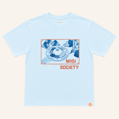 A Singapore Series - Nasi Society Adult Tee in Blue by Le Petit Society