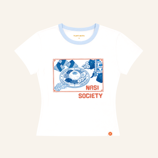 A Singapore Series - Nasi Society Ladies/Teens Tee in White by Le Petit Society