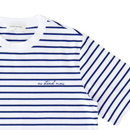 Family Tees - Personalisable Adult Striped Tee in Navy (Unisex) by Le Petit Society — image 8