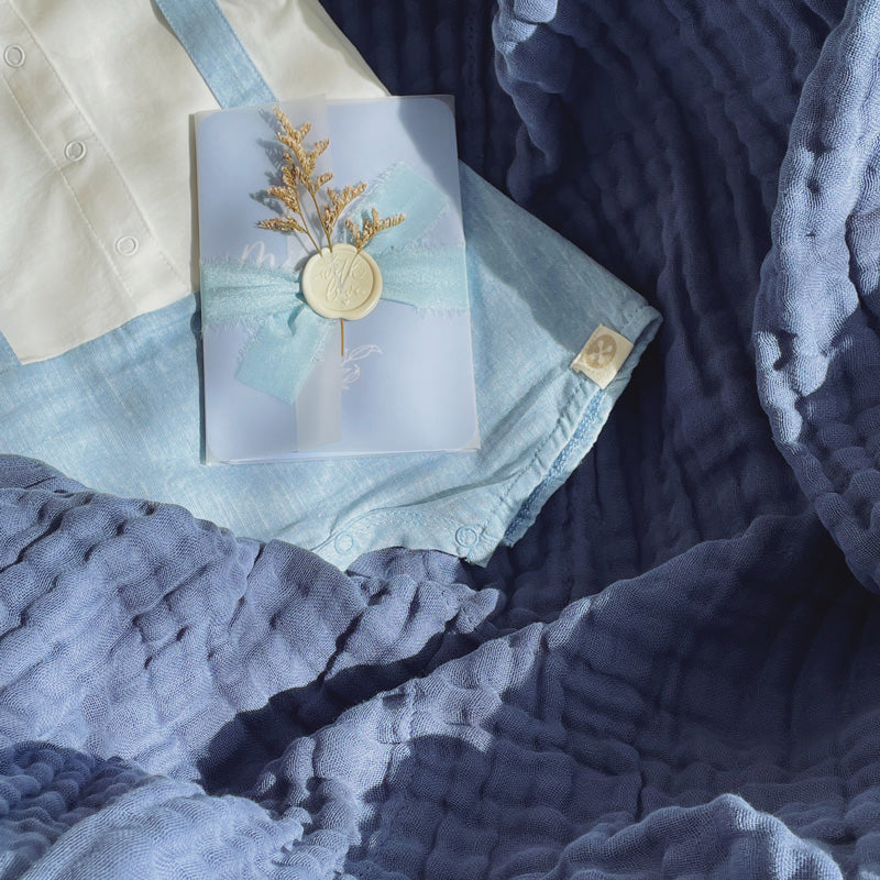 Keepsake Baby Blanket in Navy by Le Petit Society — image 3
