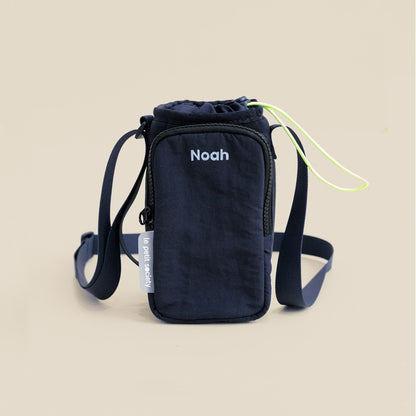 Water Bottle Sling Bag in Marine Blue by Le Petit Society — image 4