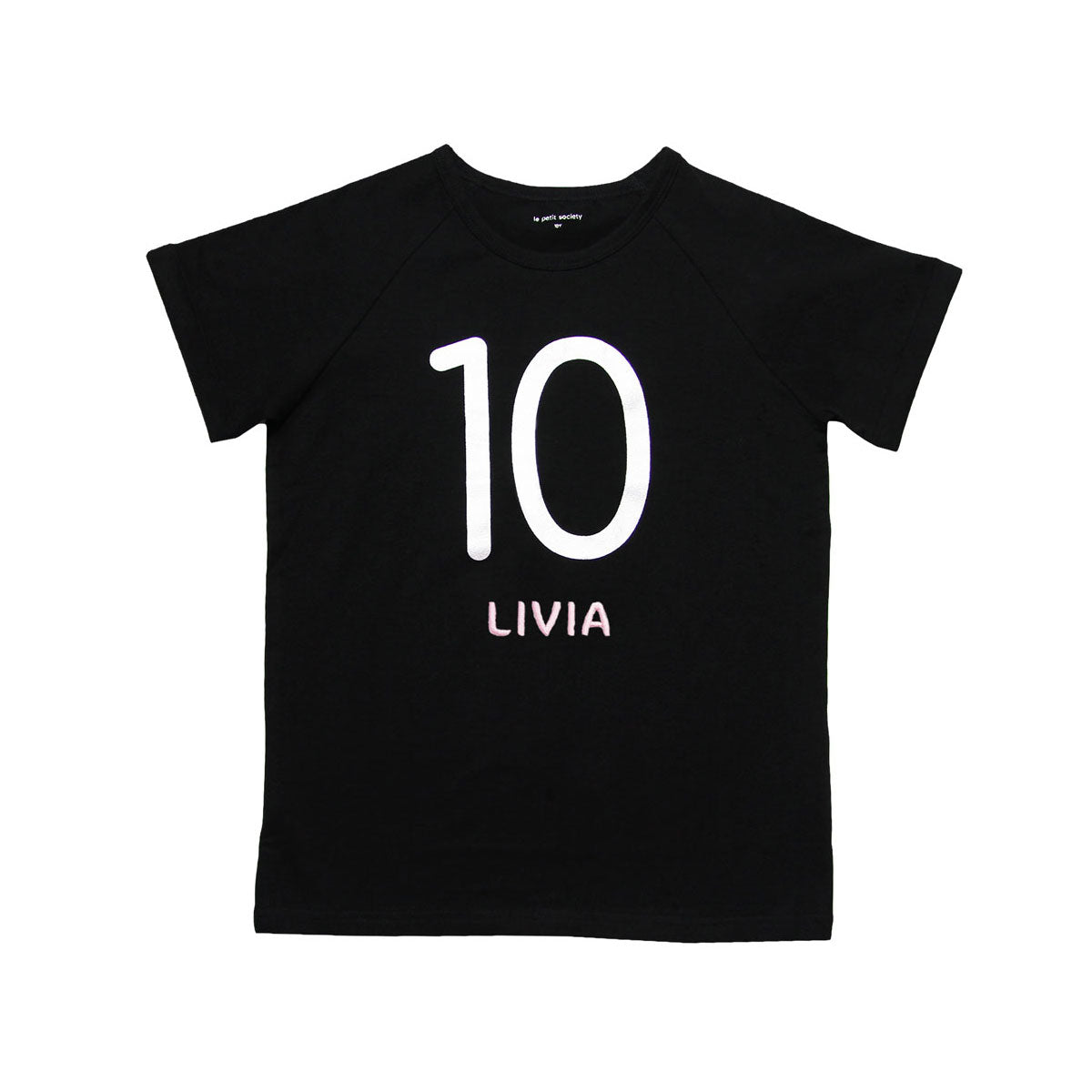 Number 10 Tee in Black/Silver by Le Petit Society — image 3