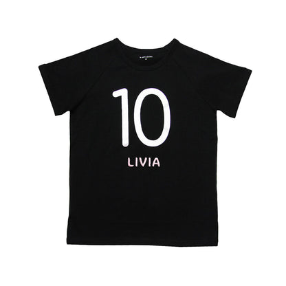 Number 10 Tee in Black/Silver by Le Petit Society — image 3