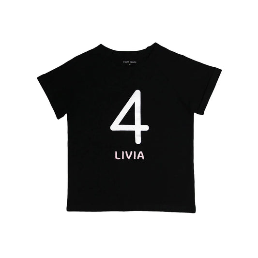 Number 4 Tee in Black/Silver by Le Petit Society — image 2