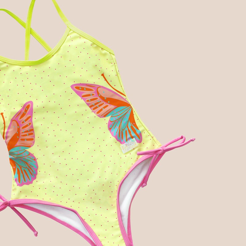 One Piece Swimsuit in Butterfly Print by Le Petit Society — image 2
