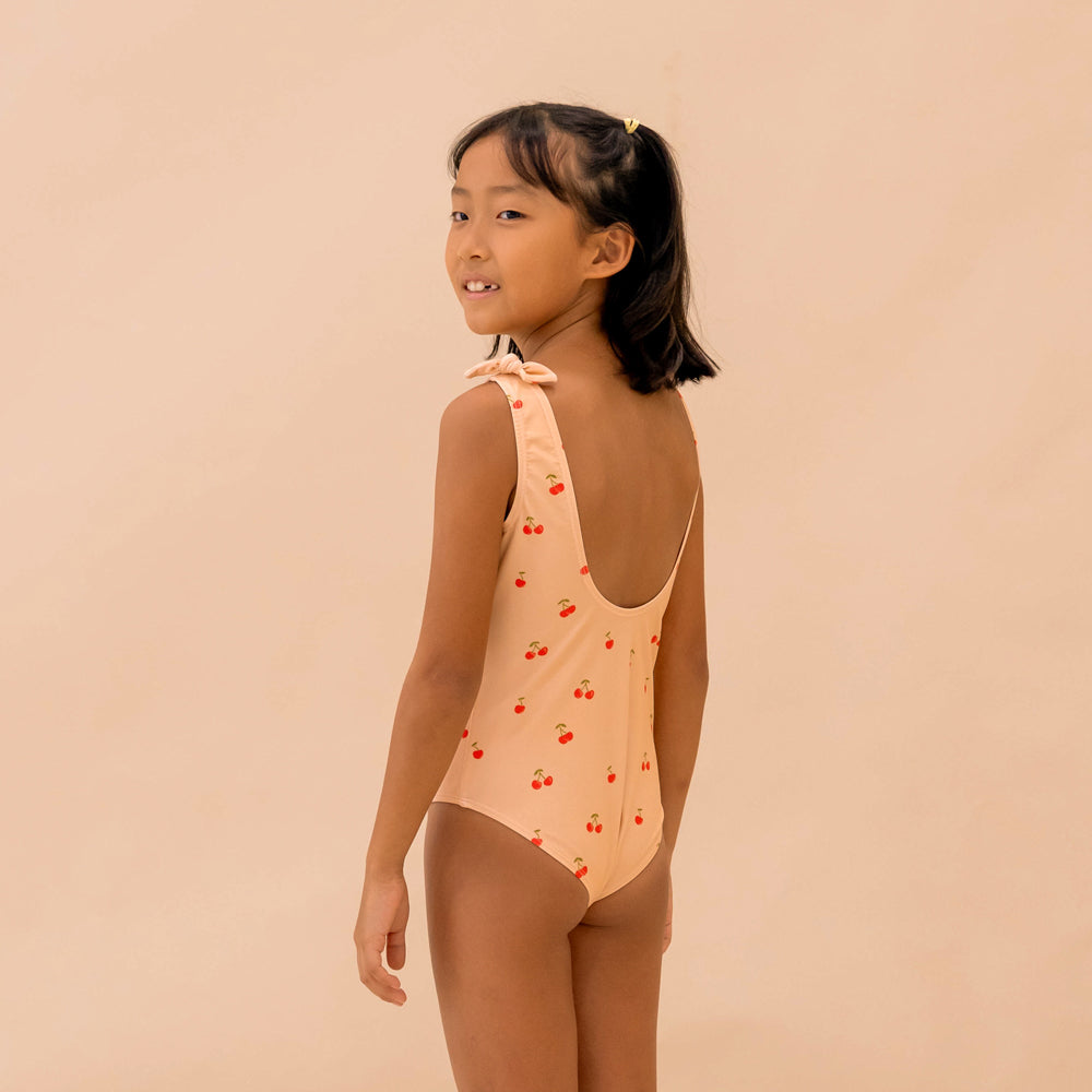 One Piece Swimsuit in Cherry Print by Le Petit Society — image 4