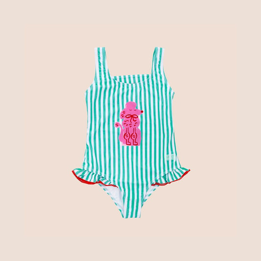 One Piece Swimsuit in Poodle Print by Le Petit Society