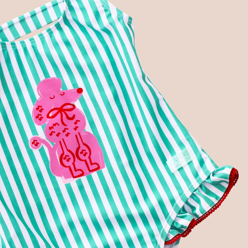 One Piece Swimsuit in Poodle Print by Le Petit Society — image 2