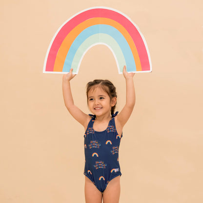 One Piece Swimsuit in Rainbow Print by Le Petit Society — image 7