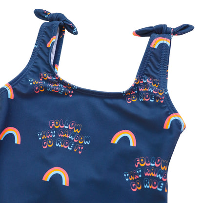 One Piece Swimsuit in Rainbow Print by Le Petit Society — image 3