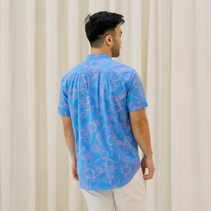 Mandarin Orange Series - Men‘s Shirt in Blue (Classic Fit) by Le Petit Society — image 5