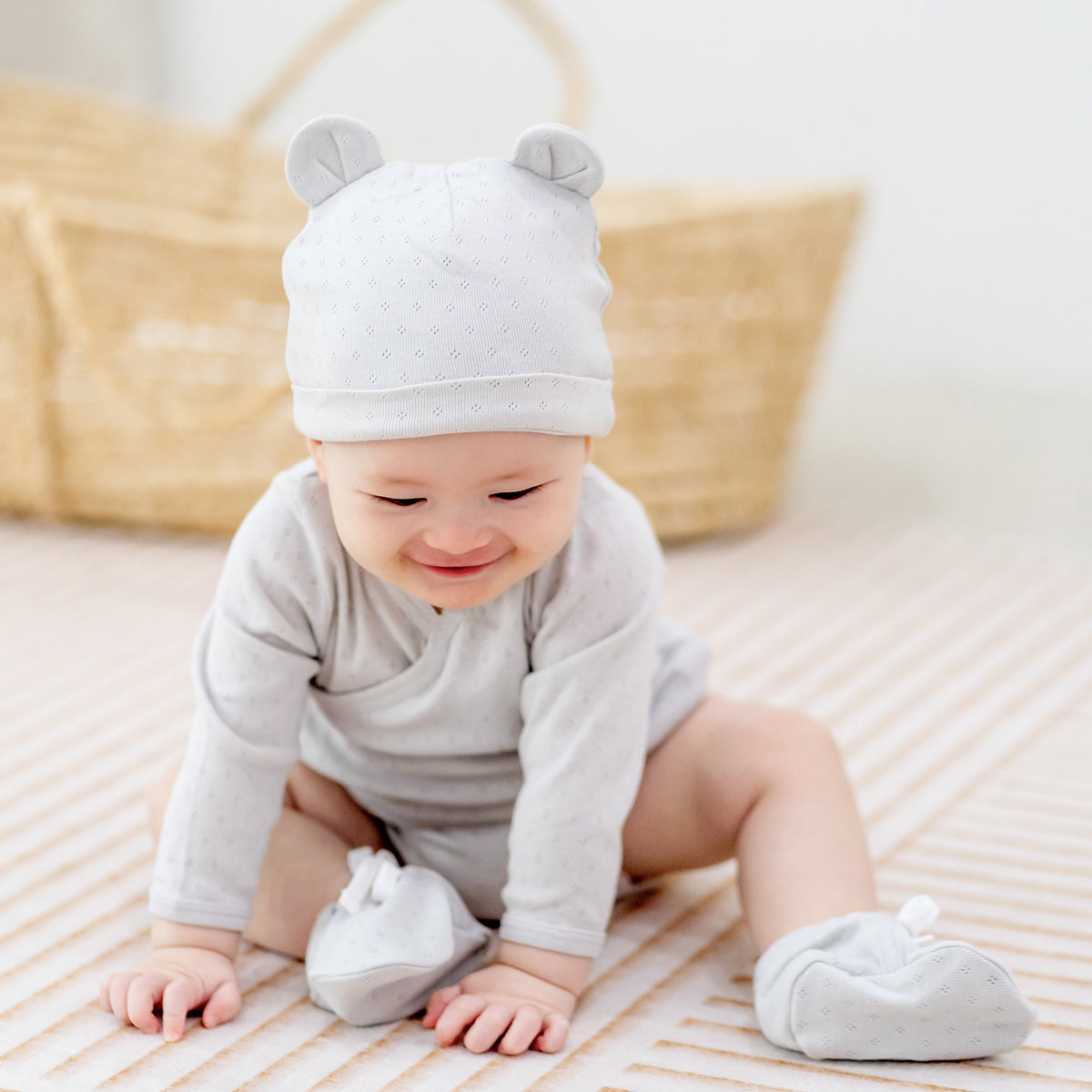 Organic Baby Booties in Grey by Le Petit Society — image 3