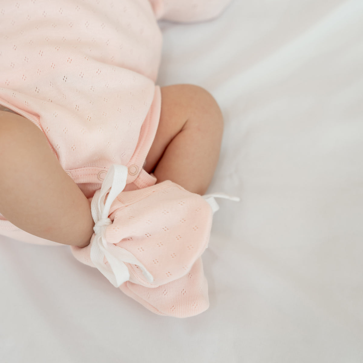 Organic Baby Booties in Pink by Le Petit Society — image 3