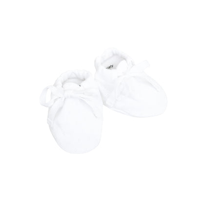 Organic Baby Booties in White by Le Petit Society — image 2
