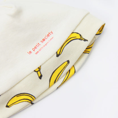 Organic Baby Hat in Banana Print by Le Petit Society — image 3