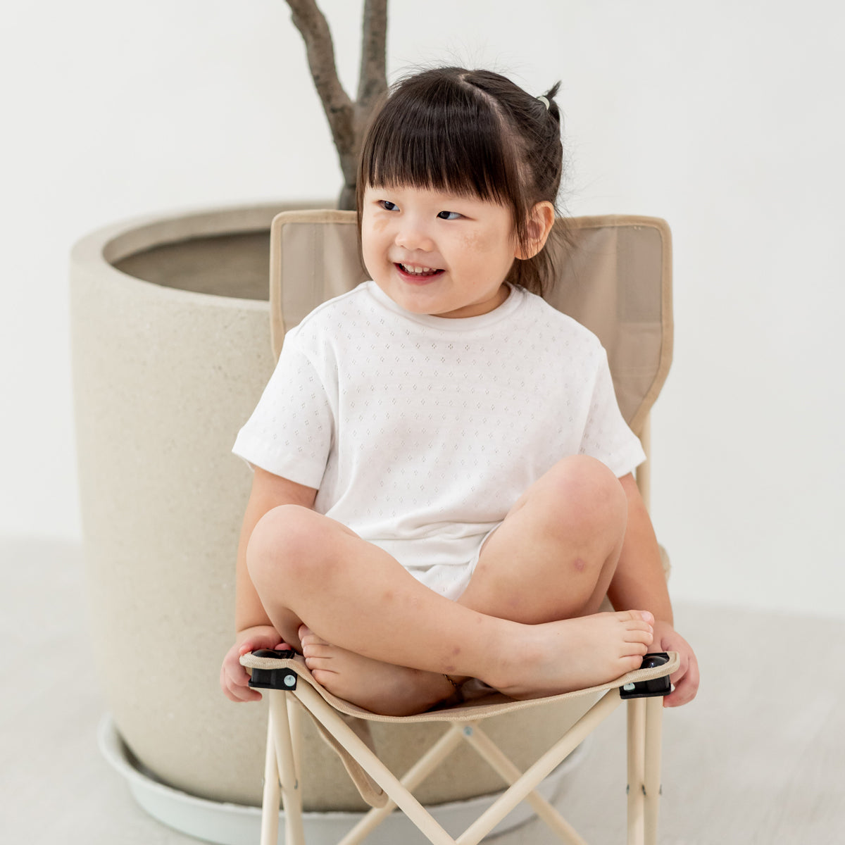 Organic Kids Short Sleeves PJ Set in White by Le Petit Society — image 10