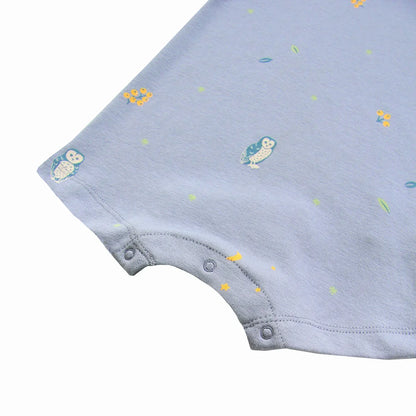 Baby Organic Short Sleeve Romper in Owl Print (Personalisable)