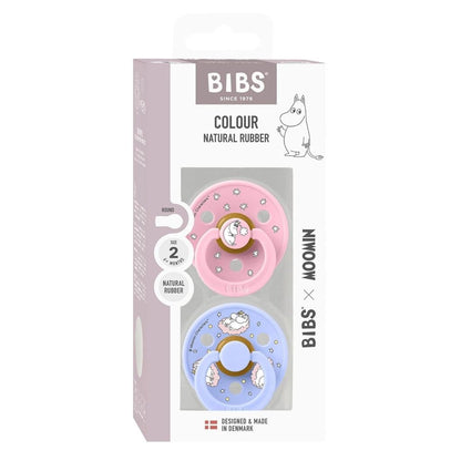 Colour Pacifier Twin Pack Dreaming Latex (Baby Pink Mix) by BIBS x Moomins — image 4