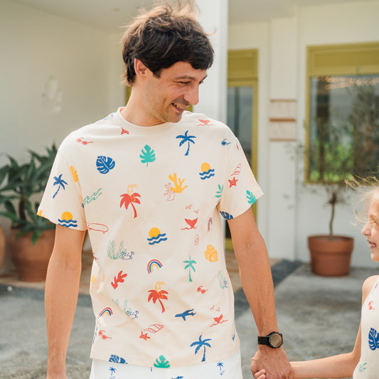 Resort Series - Adult Boxy Tee in Paradise Print (Unisex) by Le Petit Society