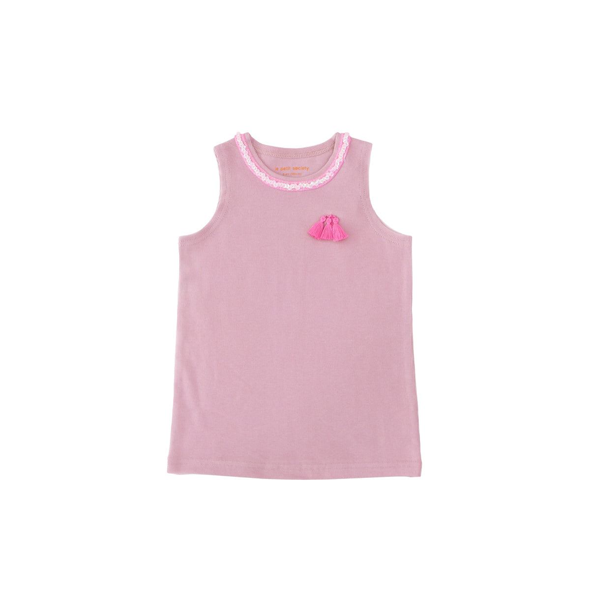 Party Series - Girls Ribbed Tank in Pink by Le Petit Society