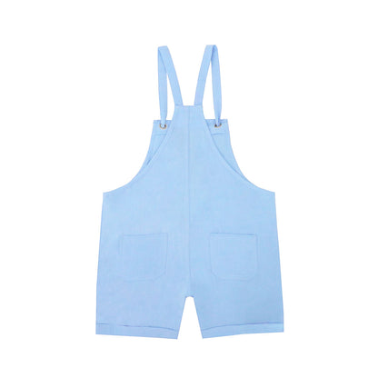 Mama & Mini in Pastel Blue Kids Short Overalls by Le Petit Society — image 9