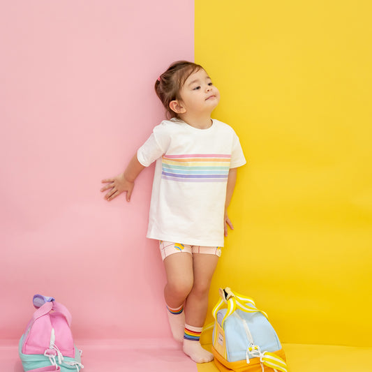 Rainbow Series - Kids Boxy Tee in Pastel by Le Petit Society