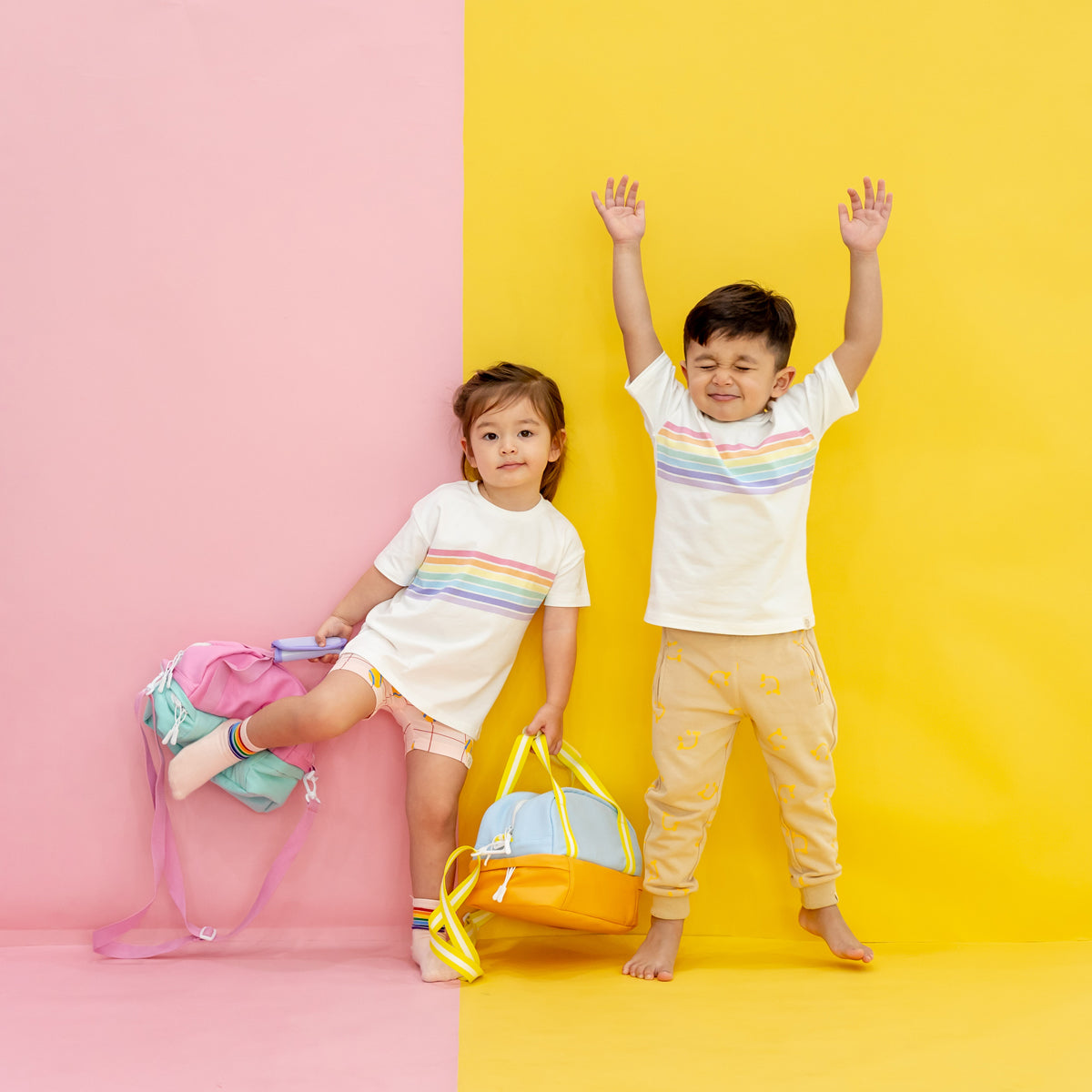 Rainbow Series - Kids Boxy Tee in Pastel by Le Petit Society — image 5