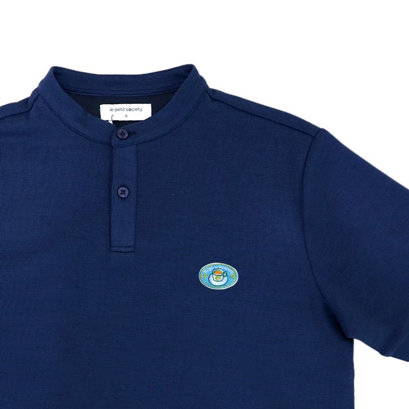 Polo Series - Men’s Polo Shirt in Navy by Le Petit Society — image 4