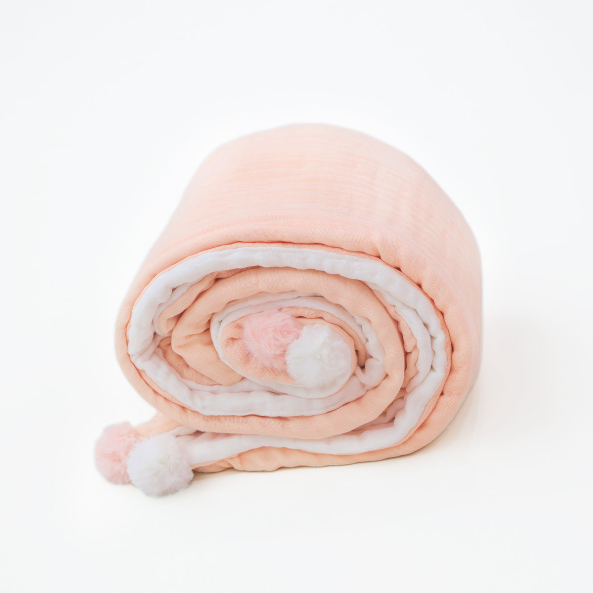 Double Thickness Kids/Adult Comforter in White and Peach (Personalisable) by Le Petit Society
