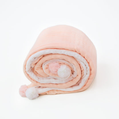 Double Thickness Kids/Adult Comforter in White and Peach (Personalisable) by Le Petit Society