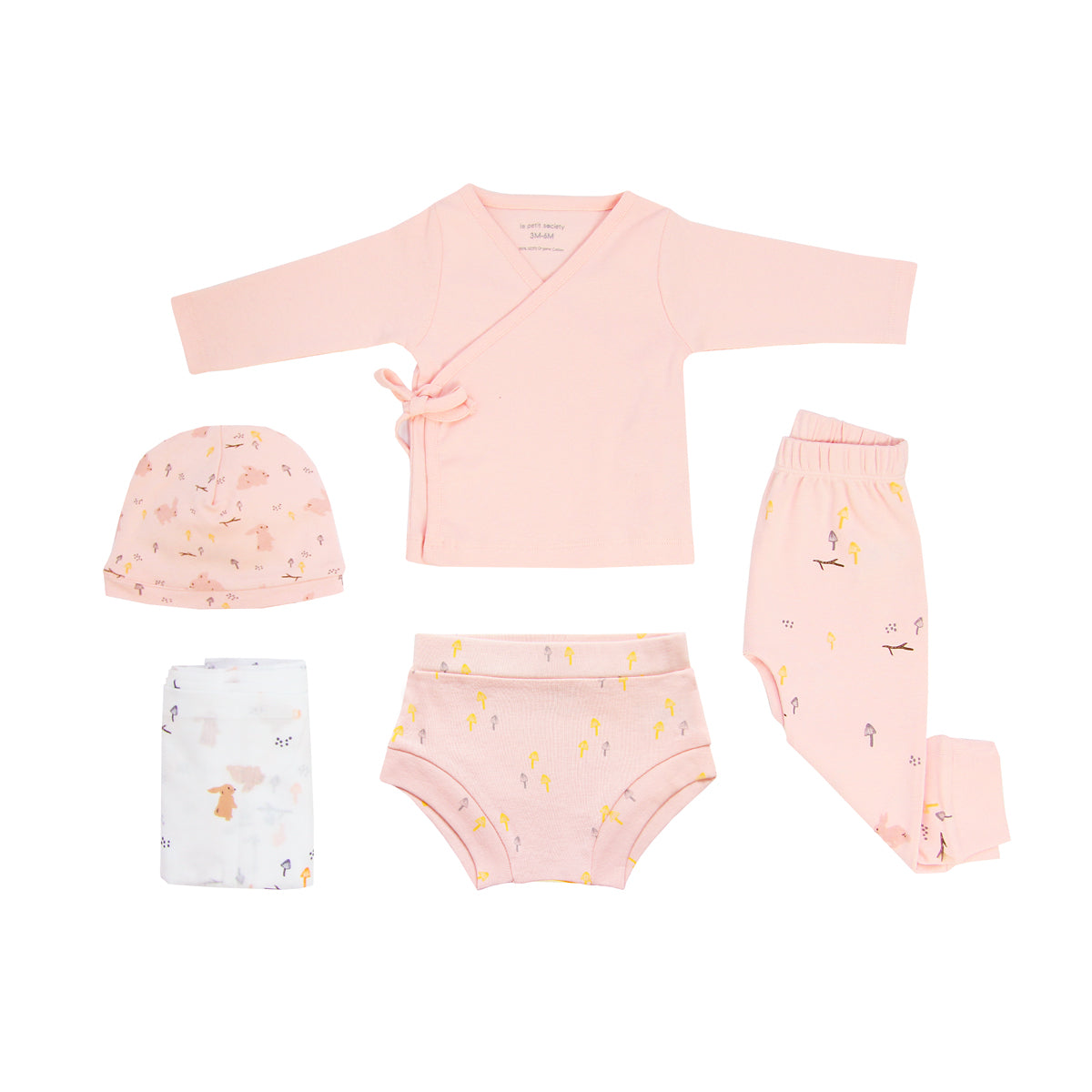 Baby Organic Long Sleeves Kimono Top in Pink by Le Petit Society — image 3