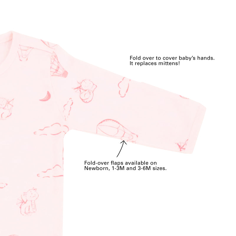 Baby Organic Sleepsuit in Dreamy Dragon - Pink by Le Petit Society — image 5