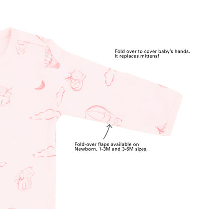 Baby Organic Sleepsuit in Dreamy Dragon - Pink by Le Petit Society — image 5