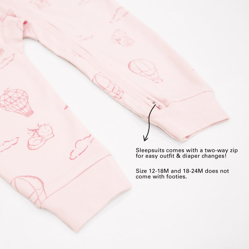 Baby Organic Sleepsuit in Dreamy Dragon - Pink by Le Petit Society — image 7