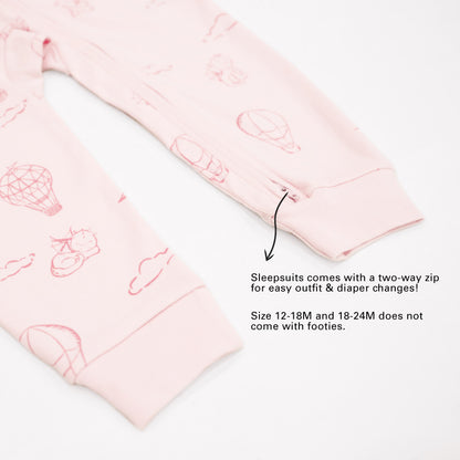 Baby Organic Sleepsuit in Dreamy Dragon - Pink by Le Petit Society — image 7