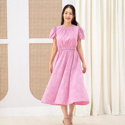 Heritage Series - Ladies Cutout Dress in Pink Orchid Print by Le Petit Society — image 9