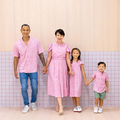Heritage Series - Men's Camp Collar Shirt in Pink Orchid Print (Relaxed Fit) by Le Petit Society — image 6