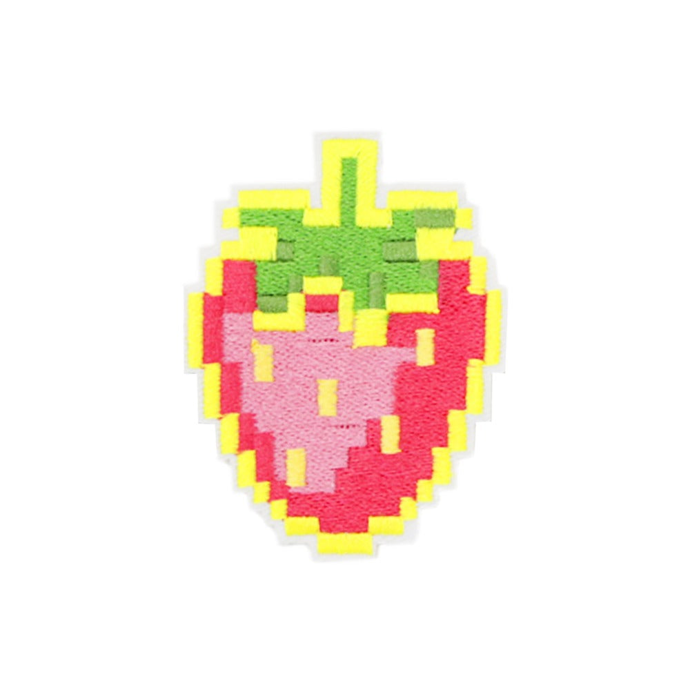 Pixel strawberry velcro patch by Le Petit Society