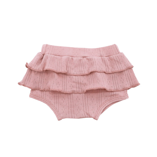 Baby Girl Bloomers in Plum Pointelle Cotton by Le Petit Society