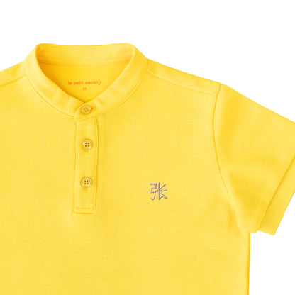 Polo Series - Boys Polo Shirt in Yellow by Le Petit Society — image 2