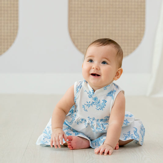 Heritage Series in Baby Girl Cheongsam Floral Porcelain Print by Le Petit Society