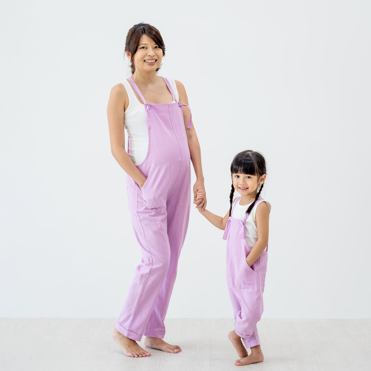 Mama & Mini in Pastel Purple Ladies Long Overalls by Le Petit Society — image 4