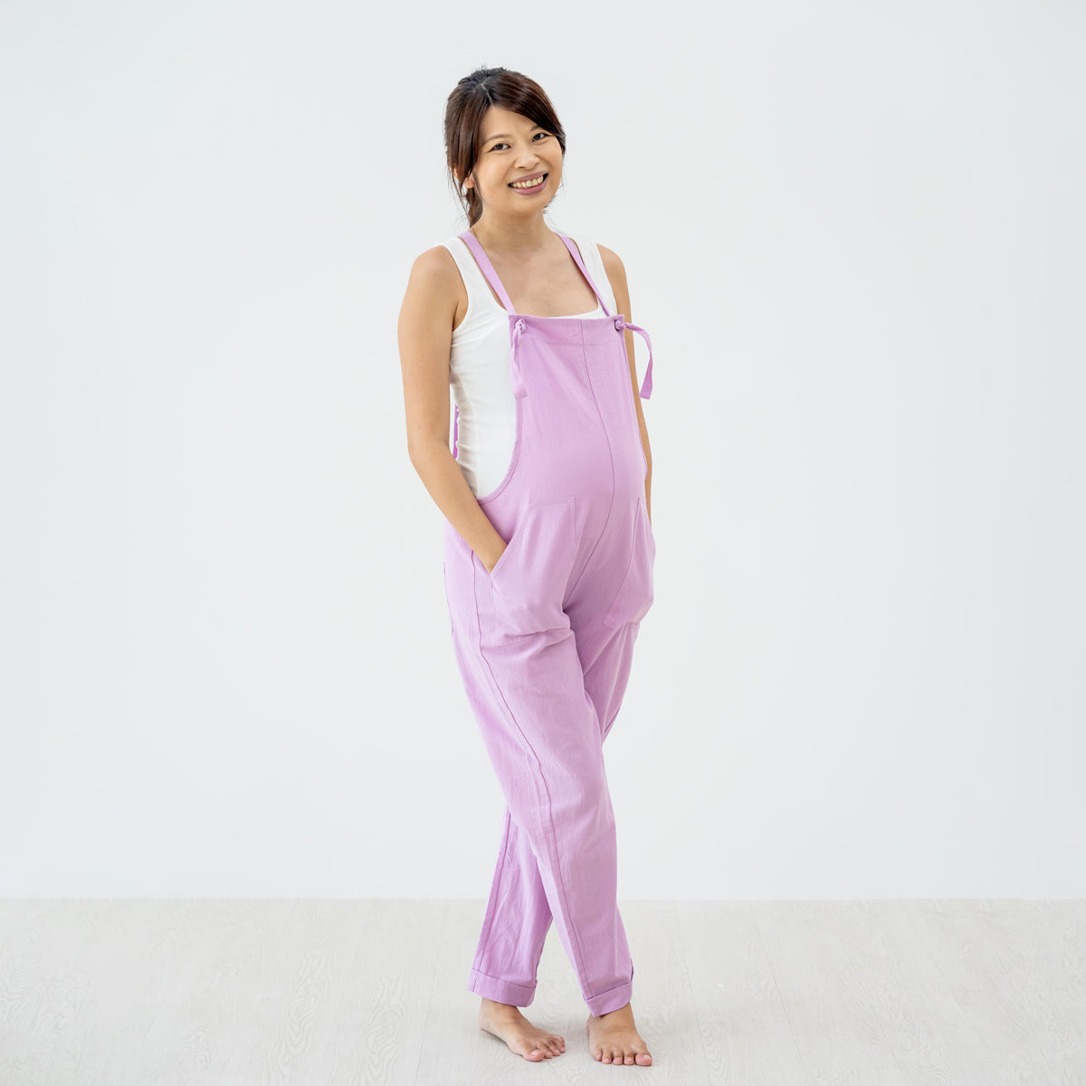 Mama & Mini in Pastel Purple Ladies Long Overalls by Le Petit Society — image 3