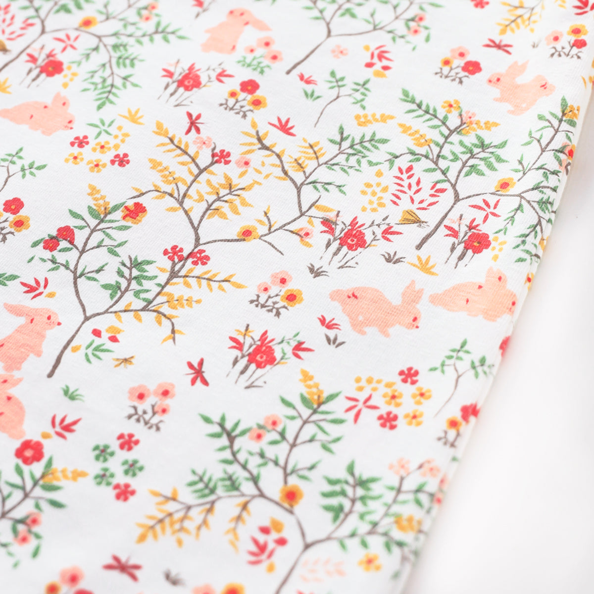 Rabbit Series - Baby Boy Jersey Shirt Romper in Pink Woodlands Print by Le Petit Society — image 9