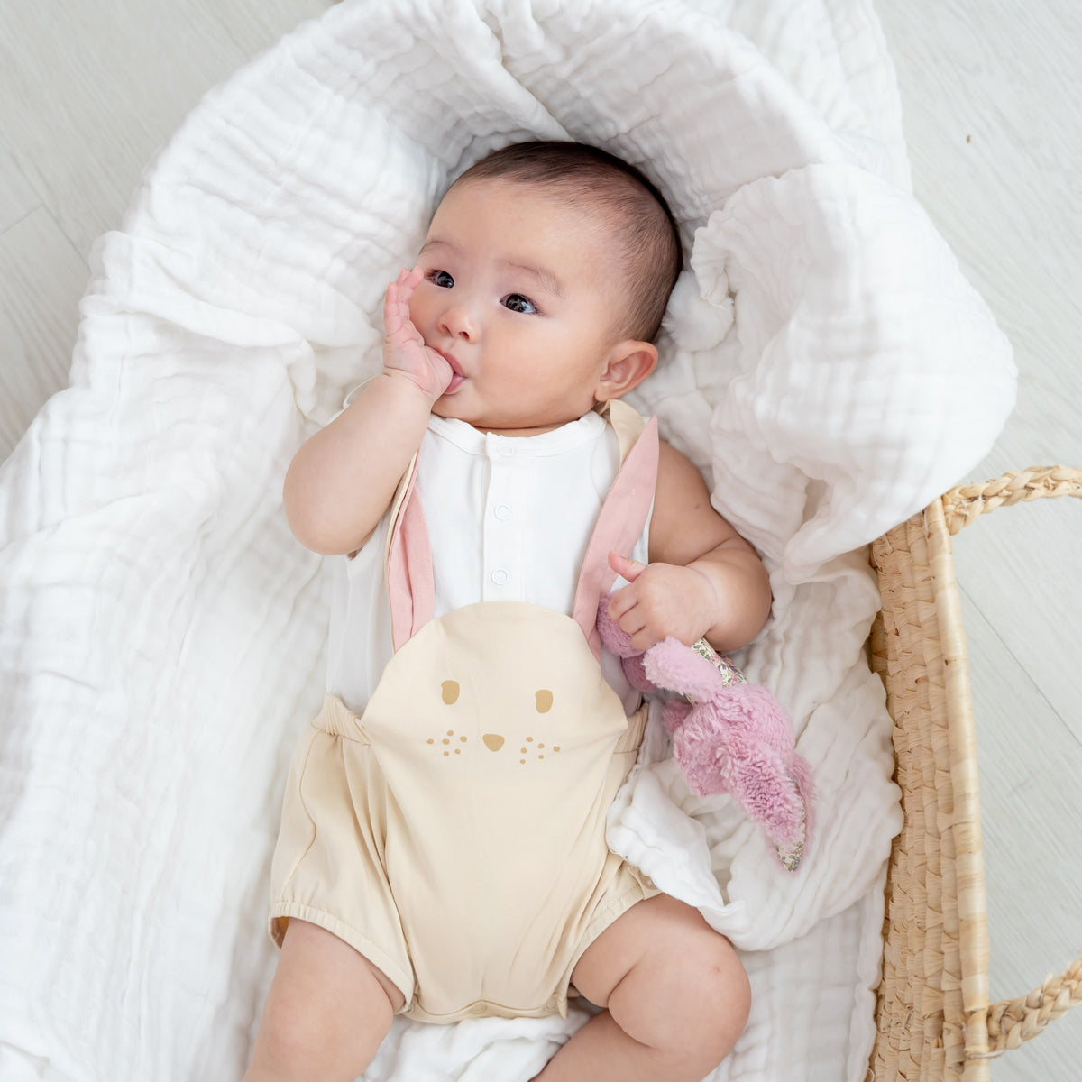 Baby Animal Romper in Rabbit by Le Petit Society — image 7
