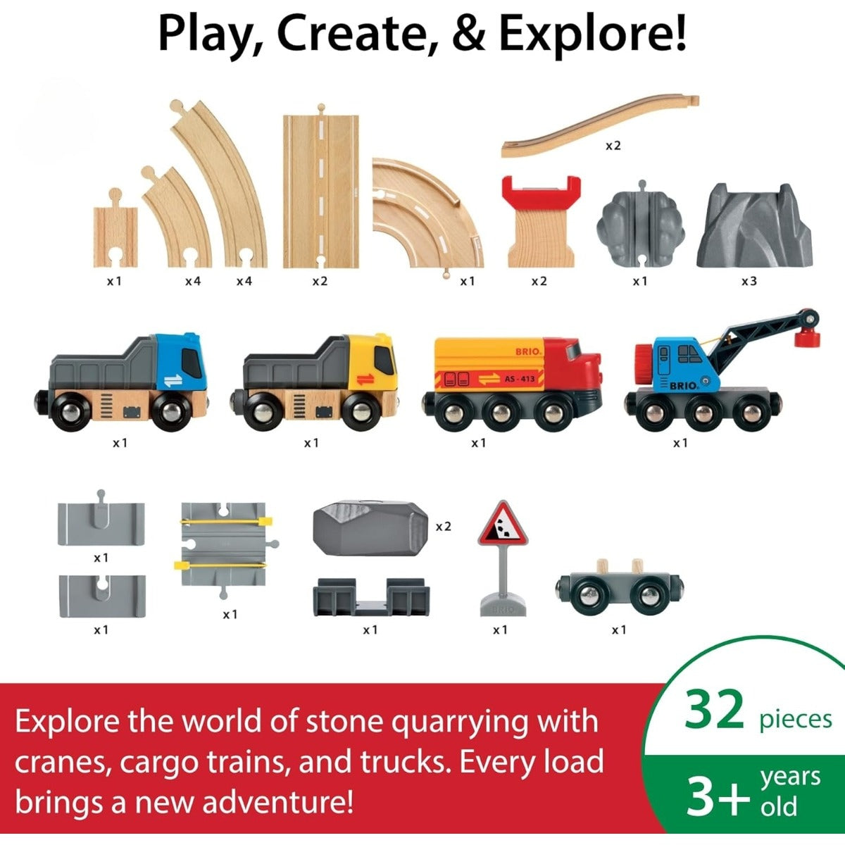 Rail & Road Quarry Set by BRIO — image 4