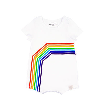 Rainbow Series - Baby Romper in White (Left Arc) by Le Petit Society — image 6
