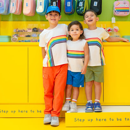 Rainbow Series - Kids Tee in White (Left Arc) by Le Petit Society — image 4