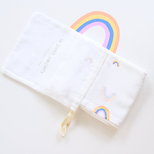 Baby Organic Swaddle in Rainbow by Le Petit Society